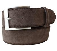 Brazil Lederwaren Ceinture en daim 4 cm | Ceinture en cuir velours pour homme et femme 40 mm | Ceinture en daim 4 cm en noir, marron, gris, bleu, marron foncé. - Marron - Medium
