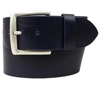 Brazil Lederwaren Ceinture jeans en cuir de vachette pleine fleur 5 cm | Ceinture en cuir pour femme homme 50mm | Ceinture large en cuir véritable | Marine 95cm
