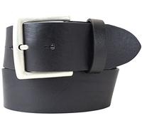 Brazil Lederwaren Ceinture jeans en cuir de vachette pleine fleur 5 cm | Ceinture en cuir pour femme homme 50mm | Ceinture large en cuir véritable | Noir 90cm