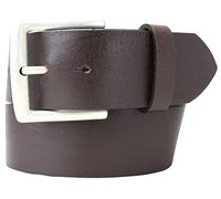 Brazil Lederwaren Ceinture jeans en cuir de vachette pleine fleur 5 cm | Ceinture en cuir pour femme homme 50mm | Ceinture large en cuir véritable | Marron 85cm