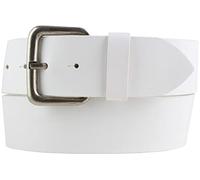 Brazil Lederwaren Ceinture jeans en cuir de vachette pleine fleur 5 cm | Ceinture en cuir pour femme homme 50mm | Ceinture large en cuir véritable | Blanc 90cm