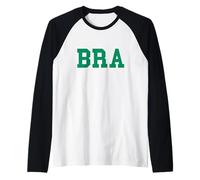 Brazil Sports Brasil Retro Vintage Camisa Verde Amarela Manche Raglan