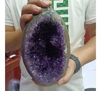 Brazilian Amethyst Dinosaur Egg Crystal Cave Raw Stone Hand-Polished Housemoving Office Ornaments (Size : 6-7kg) Gemstone Stone