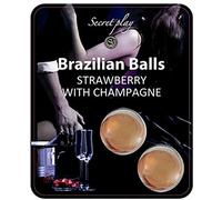 Secret play Brazilian 2 Balls Set huile pour le corps Strawberry and Sparkling Wine 8 g