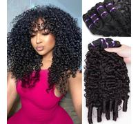 Brazilian Burmese Curly Human Hair Bundles 1 Bundle 16 inch 100% Unprocessed Virgin Weave Real Virgin Human Hair Extensions