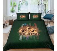 Brazilian jiu Jitsu Housse de Couette Douce Microfibre 3 pièces Imprimé en 3D Martial Arts Style Linge de Lit avec Fermeture Éclair Ultra Douce for Enfants Garçons Ado Double（200x200cm）