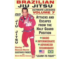 Brazilian Jiu Jitsu "Ultimate Lessons" Volume 7, Attacks and Escapes From The HALF GUARD plus BACK Attacks & Escapes: