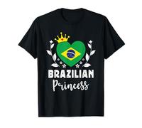 Brazilian Princess Brazil Flag Proud Brazilian Girl T-Shirt