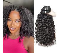 Brazilian Virgin Kinky Curly Human Hair Bundles - 3 x 10g Waves (80g Natural Color)