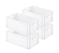 BRB 4 boîtes Euro avec 2 poignées passantes, L x l x H : 600 x 400 x 220 mm (blanc)