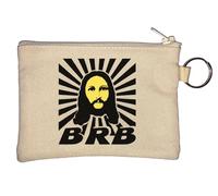 BRB Be Right Back Porte-clés humoristique avec motif Jésus Beige