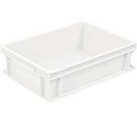 BRB Lagertechnik 1658546 Bac gerbable Basic convient pour contact alimentaire (L x l x H) 400 x 300 x 120 mm blanc 1 pc(s)