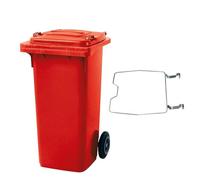 BRB Poubelle MGB 120 litres, avec anneau de serrage pour sacs poubelles, rouge