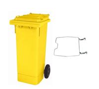 BRB Poubelle MGB 80 litres, avec anneau de serrage pour sacs poubelles, jaune