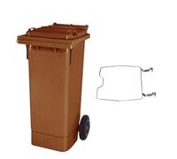 BRB Poubelle MGB 80 litres, avec anneau de serrage pour sacs poubelles, marron