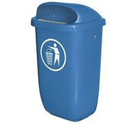 BRB Poubelle pour extérieur, capacité 50 l, conforme à la norme DIN 30713, bleue