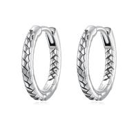 BRBRB Boucles d'oreilles créoles tressées en argent sterling S925 for femme, hypoallergéniques, à charnière | Bijou minimaliste tendance, idéal for un anniversaire, Noël ou la Saint-Valentin.