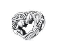BRBRB Breloque cheval en argent sterling for la fabrication de bijoux - S925 DIY compatible avec les bracelets Pandora, Biagi, Troll et Chamilia - Cadeau de fidélité for femme (1,1 x 1,1 cm)