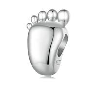 BRBRB Breloque en argent sterling 925 personnalisable en forme d'empreinte de bébé | Bijoux personnalisés gravés à faire soi-même for bracelets et colliers | Compatible avec Pandora, Biagi, Troll et C
