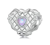 BRBRB Breloques de table romantiques françaises à faire soi-même - Argent sterling S925 compatible avec les bracelets Pandora/Biagi Cadeaux de luxe for anniversaires, Noël et anniversaires(Hear