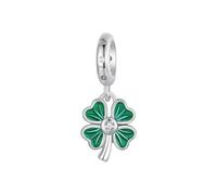 BRBRB Ensemble de breloques DIY en argent sterling S925: pendentifs cactus, flamant rose, ananas et trèfle | Compatible avec les bracelets Pandora | Bijoux for femmes à offrir(Clover SCC2832)