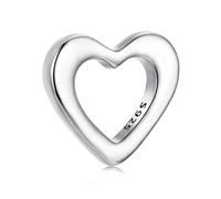 BRBRB Ensemble de perles à breloques en argent sterling S925 - Breloques cœur, patte, étoile et trèfle avec bracelet ajustable | Compatible avec Pandora, Biagi, Troll et Chamilia(Heart BSC1137)
