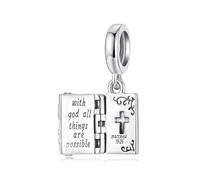 BRBRB Pendentif croix ouvrable | Perle DIY en argent sterling S925 | Compatible avec Pandora/Biagi/Troll/Chamilia | Bijou à offrir for un anniversaire ou Noël