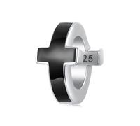 BRBRB Perles intercalaires croix noires en argent sterling S925 - Breloques DIY compatibles avec les bracelets Pandora, Biagi, Troll et Chamilia - Perles hypoallergéniques for colliers, porte-clés et