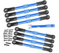 BRCatWPark Tiges de poussée réglables avant et arrière pour mini camion Summit E-Revo 1/16, maillons de carrossage RC en aluminium, biellettes de direction, ensemble de liaison de tige de suspension