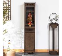 BRCYKRWY Buddha Altar Table with Storage for Home,Prayer Altar,Personal Shrine Stand,Chinese Style Floor Shrine Stand with Carved Design,for Storage Altar Cabinet for Worship & Prayer