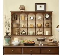 BRCYKRWY Étagère Murale pour Exposer des Services à thé,Étagères Flottantes Multi-emplacements,étagère Flottante en Bois, Armoire Flottante for Salon,Cuisine(Nero,106cm/41.7in)