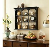 BRCYKRWY Étagère Murale pour Exposer des Services à thé,Étagères Flottantes Multi-emplacements,étagère Flottante en Bois, Armoire Flottante for Salon,Cuisine(Brown,68cm/26.8in)