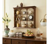 BRCYKRWY Étagère Murale pour Exposer des Services à thé,Étagères Flottantes Multi-emplacements,étagère Flottante en Bois, Armoire Flottante for Salon,Cuisine(Nero,68cm/26.8in)