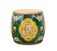 BRCYKRWY Tabouret Tambour Chinois Tabouret décoratif de Style Chinoiserie,idéal comme Table d'appoint d'extérieur,Support pour Plantes ou siège d'appoint Capacité de Charge de 300 LB(Green1)