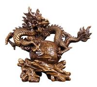BRDECOR Sculpture de Dragon du Zodiaque, Statues et Figurines de Dragon Chinois Feng Shui, Dragon Chinois sur Figurine Ancienne pour Attirer l'argent et La Chance.,Small(15.8X6.3X12.6in)