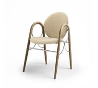 Brdr. Krüger Arcade Chaise de Salle à Manger avec Structure en Métal Chrome et Chêne avec Rembourrage en Crème 0019