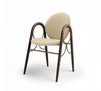 Brdr. Krüger Arcade Chaise de Salle à Manger Structure en Métal Laiton et Chêne Fumé avec Rembourrage Crème 0019