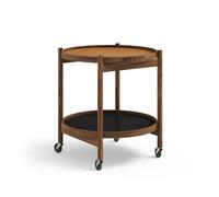 Brdr. Krüger Bølling Table Plateau Ø50 Noyer avec Plateaux Cognac/Noir