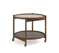 Brdr. Krüger Table roulante Bølling Tray Table model 60 stone. structure en noyer huilé