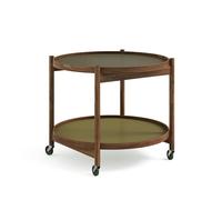 Brdr. Krüger Bølling Table Plateau Ø60 Noyer avec Plaques en Vert/Vert Foncé