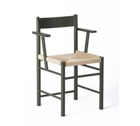 Brdr. Krüger F-Chaise de Salle à Manger avec Accoudoirs Bois de Frêne Laqué Vert Foncé