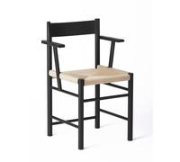 Brdr. Krüger F-Chaise de Salle à Manger avec Accoudoirs en Bois de Frêne Laqué Noir