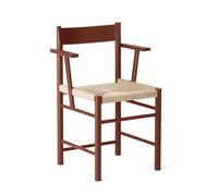 Brdr. Krüger F-Chaise de Salle à Manger avec Accoudoirs en Bois de Frêne Laqué Rouge
