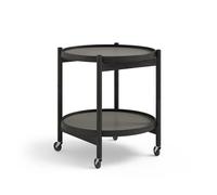 Brdr. Table Plateau Krüger Bølling Ø50 Chêne Laqué Noir avec Plateaux Gris/Gris Foncé