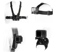BRDRC Kit d'accessoires pour GoPro, sangle de poitrine et harnais pour sac à dos, support de poignet, adaptateur rotatif à 360° + libération rapide pour DJI Action 5 Pro 4 3, pour Go Pro Hero Camera