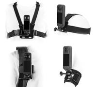 BRDRC Kit d'accessoires pour Insta 360 X5 X4 Air, sangle de poitrine, harnais pour sac à dos, support de poignet, adaptateur rotatif à 360° + libération rapide pour Insta360 One X5 X4 X3 X