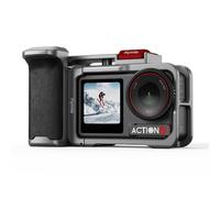 BRDRC Kit de poignée pour DJI Action 5 Pro 4 3 (avec cage), support de poignée, support d'extension avec bouton d'obturation, libération rapide, griffe pour DJI Osmo Action 5 Pro 4 3 Accessoires