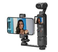 BRDRC Pocket 3 4 Support Téléphone Montage en Métal Adaptateur d'Expansion avec Clip Téléphone, Vis de 1/4 de Pouce et Prise Froide pour DJI Osmo Pocket 3 4 Accessoire Combo Créateur