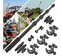 BRDRC Support de moto pour Insta 360 X4 X5, support de serrage de guidon de vélo, kit de perche à selfie invisible de 150 cm pour Insta360 X5 X4 X3 X2 X One, pour DJI OSMO 360, pour accessoires de
