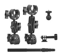 BRDRC Support de moto pour Insta360 X5 X6 X4, support de serrage de guidon de vélo, kit de perche à selfie invisible de 150 cm pour Insta 360 X5 X6 X4 Air X3 X2 X ONE, pour DJI OSMO 360, pour